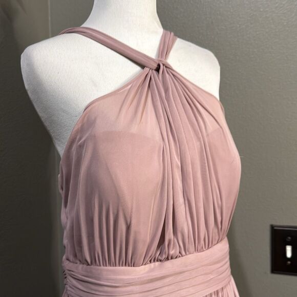 Birdy Grey Pink Halter Kiko Dusty Rose Bridesmaid Wedding Guest Prom Dress - Picture 4 of 14